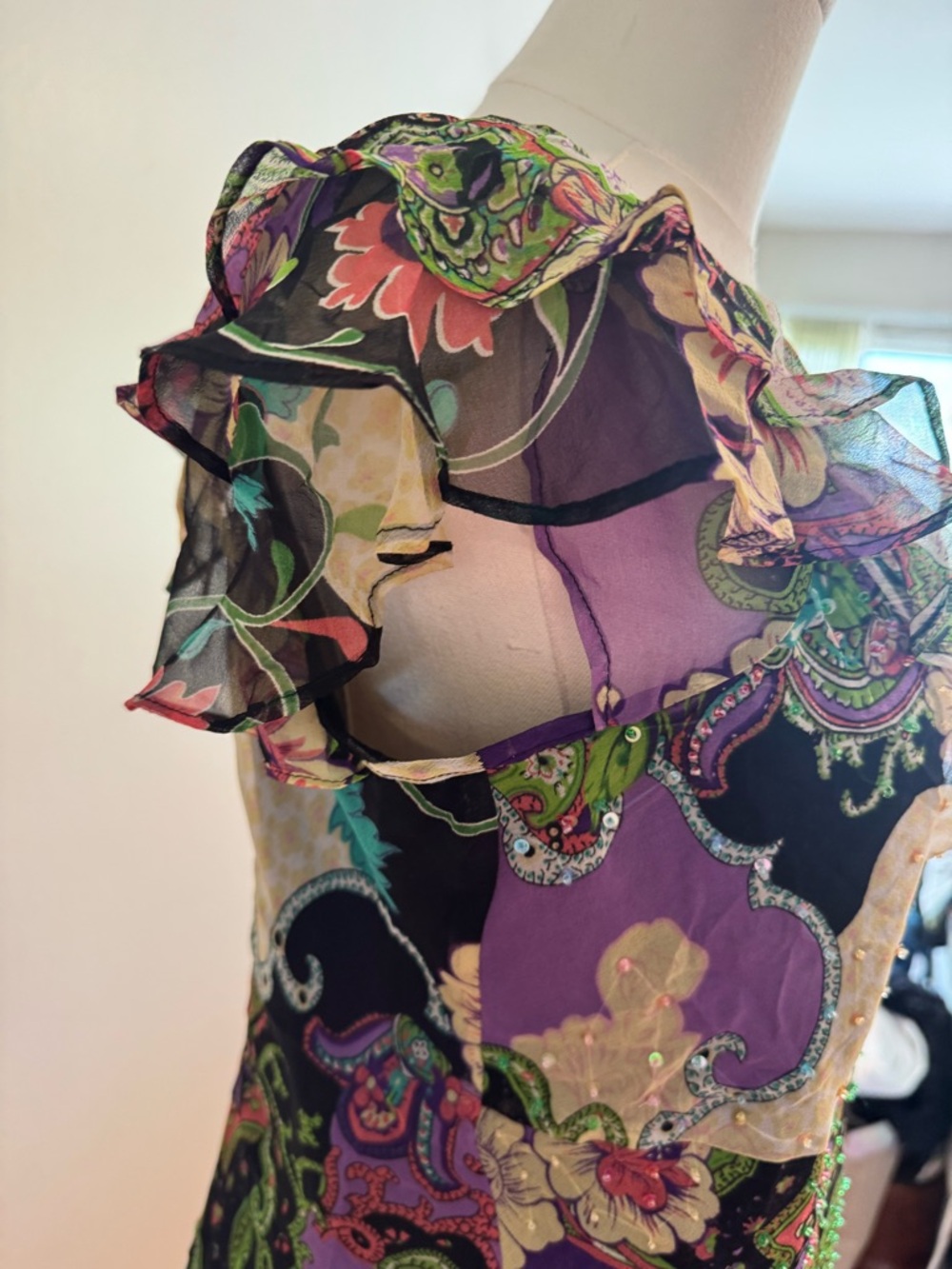 Vintage Late 90s/Early 2000s MIXIT 100% Silk 2-Piece Top and Skirt Set - Picture 9 of 15